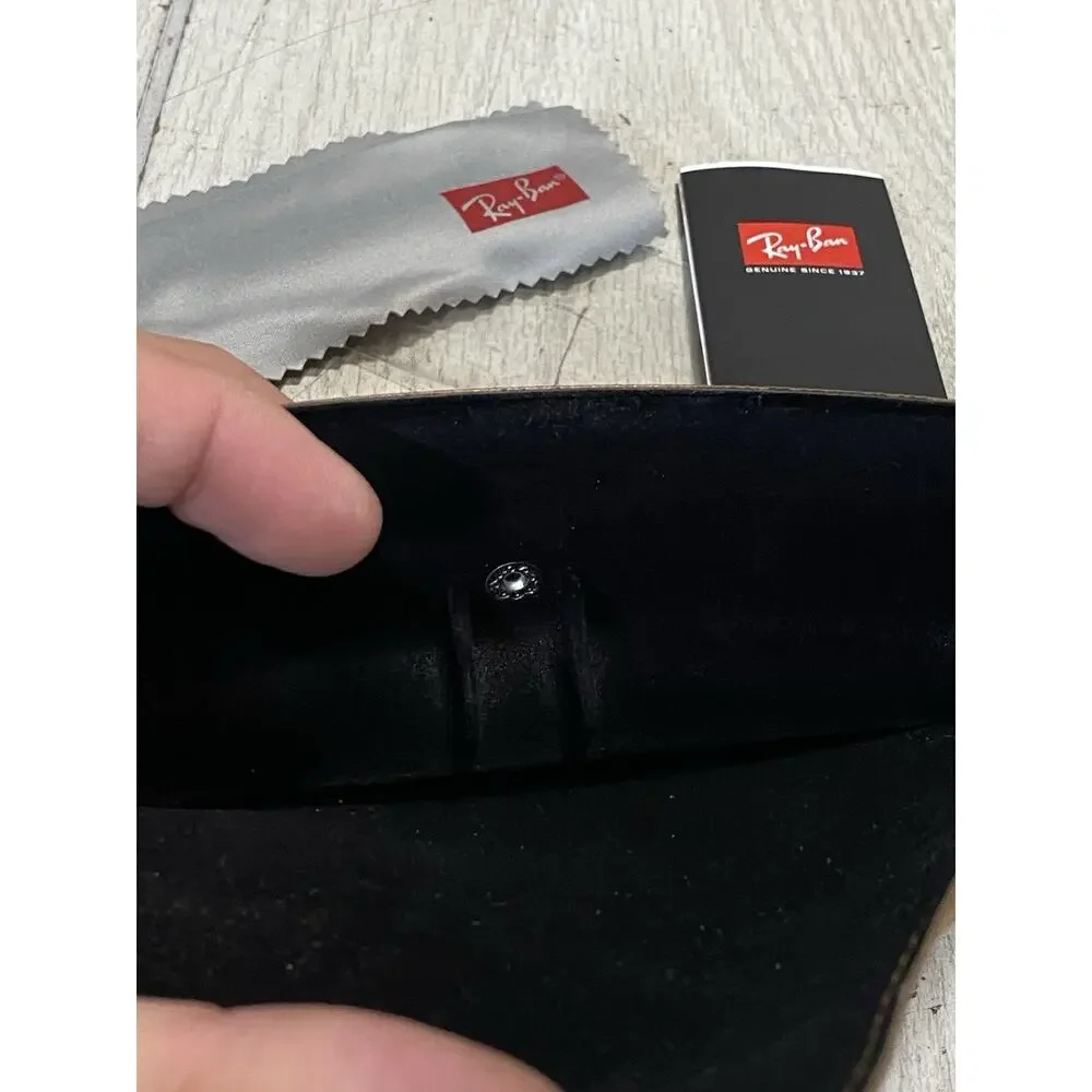 RAY BAN BROWN CASE ONLY GLASSES SUNGLASSES SOFT LEATHER HARD POUCH HOLDER CLOTH